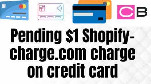 Pending $1 Shopify Charge.com Charge On Credit Card